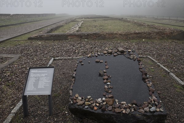 Memorial plaque for the people in Block 45 at beech forest Concentration Camp