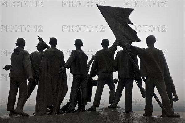 Group of figures of the beech forest Memorial by Fritz Cremer from behind