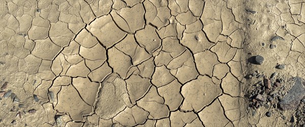 Clay soil with dry cracks