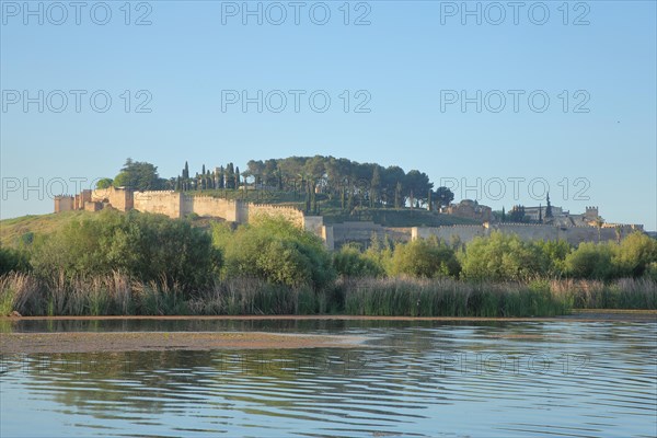 View of Alcazaba over the river Rio Guadiana in Badajoz