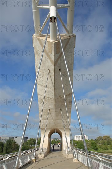 Modern construction of the Puente Lusitanos built in 1992 in Badajoz