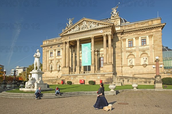 State Theatre with Friedrich von Schiller Monument