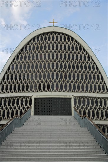 Modern Holy Spirit Church with staircase