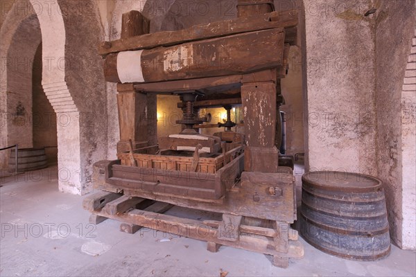 Wine press in the lay refectory