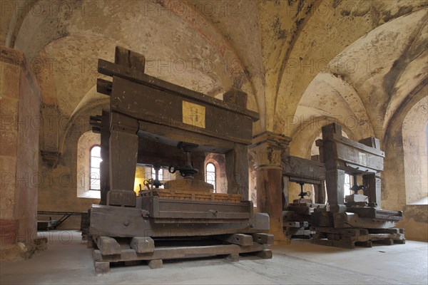 Wine press in the lay refectory