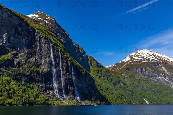 Seven Sisters Waterfalls on the ferry to Geiranger