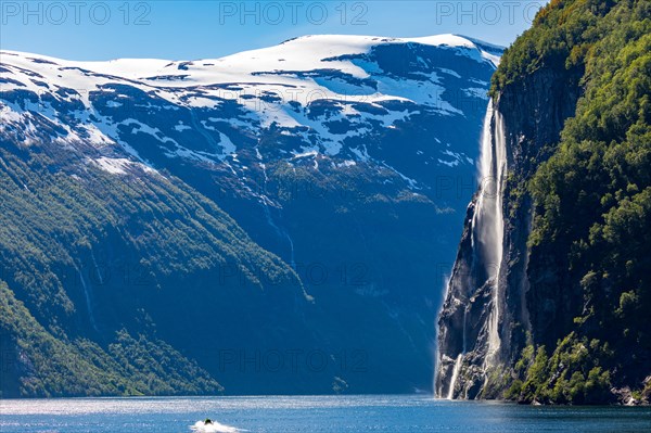 Seven Sisters Waterfalls on the ferry to Geiranger