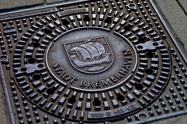 Manhole cover of the city of Bremerhaven