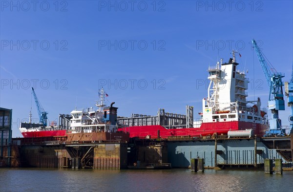 Ships in floating dock