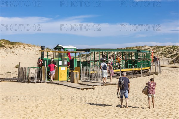 Historic museum railway on the beach of Cap Ferret