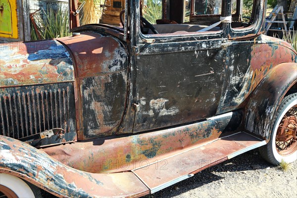 Vintage cars at the Hackberry General Store on historic Route 66. Kingman