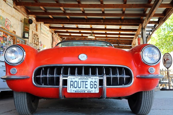 Corvette at the Hackberry General Store on historic Route 66. Kingman