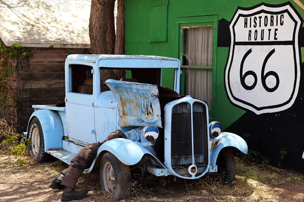 Western town in Seligman on historic Route 66 in the Wild West. Seligman