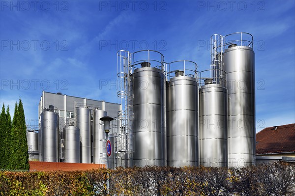 Steel silos at Kaeserei Edelweiss GmbH & Co. KG in Kempten