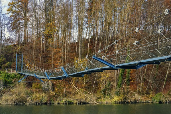 Suspension bridge over the Iller near Fischers near Altusried