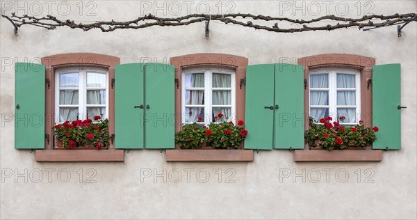 House facade with three windows