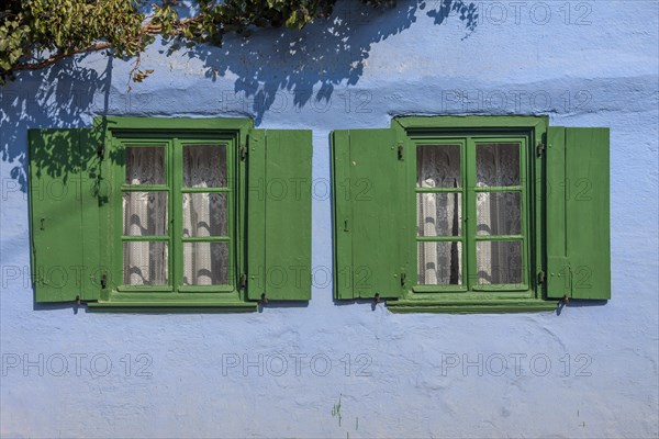 Blue house facade