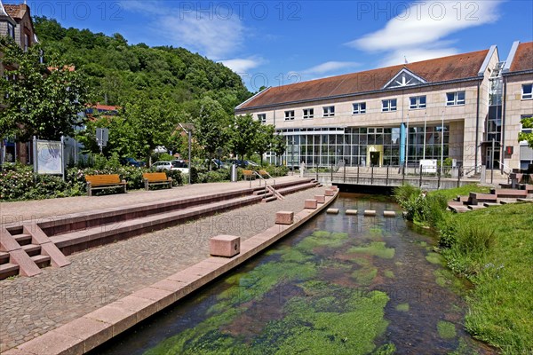 New town hall with the river Queich