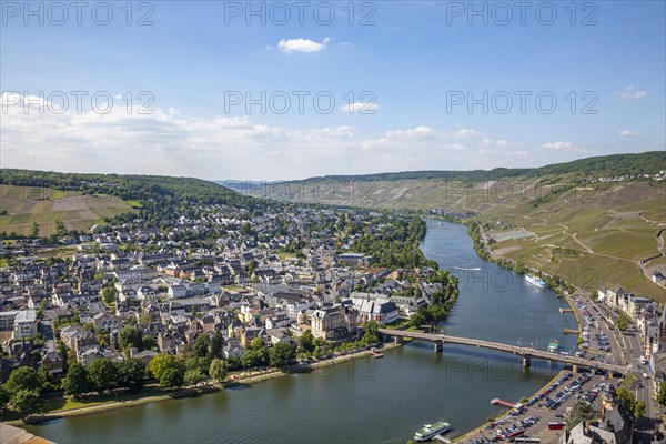 View from Landshut Castle of the Moselle Valley and the town