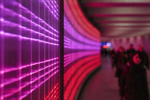 Passers-by in Passerelle underground passage