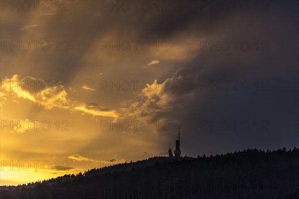 The large Feldberg in the Taunus in the evening sun