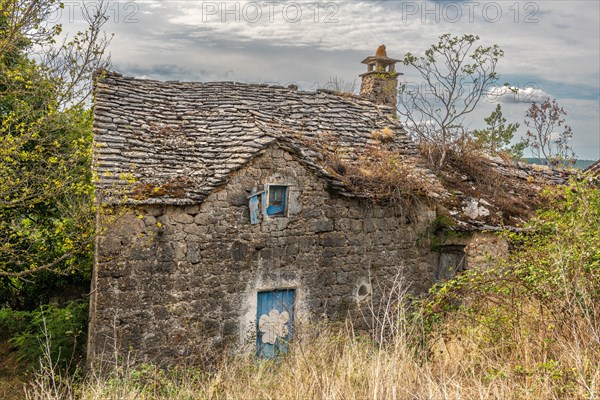 Traditional stone house in cevennes national park. Tarn et Garonne