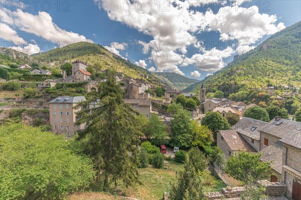 Village of Sainte-Enimie classified as one of the most beautiful villages. Lozere