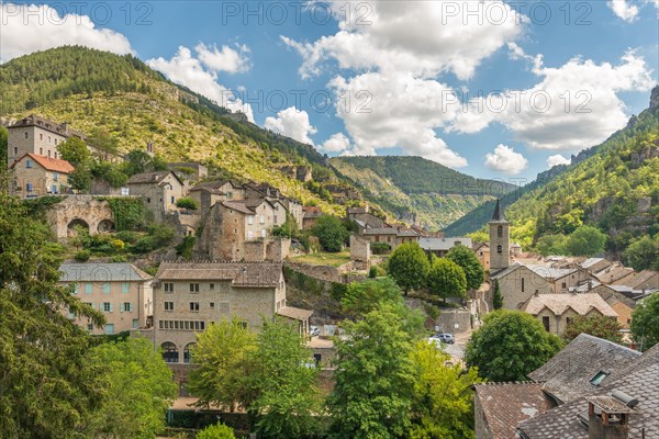 Village of Sainte-Enimie classified as one of the most beautiful villages. Lozere