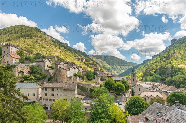 Village of Sainte-Enimie classified as one of the most beautiful villages. Lozere