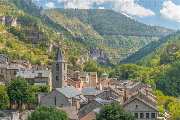 Village of Sainte-Enimie classified as one of the most beautiful villages. Lozere