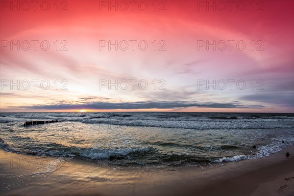 Beautiful sunset on the sea beach