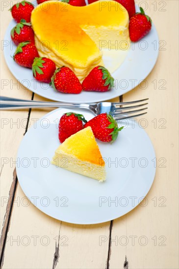 Heart shaped cheesecake with strawberryes ideal cake for valentine day