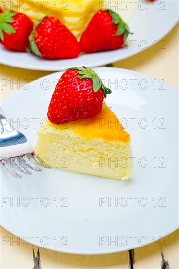 Heart shaped cheesecake with strawberryes ideal cake for valentine day