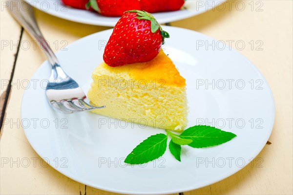 Heart shaped cheesecake with strawberryes ideal cake for valentine day