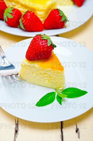 Heart shaped cheesecake with strawberryes ideal cake for valentine day