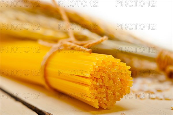 Organic Raw italian pasta and durum wheat grains crop