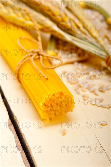 Organic Raw italian pasta and durum wheat grains crop