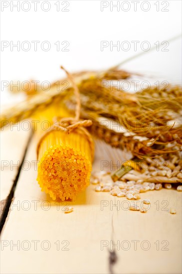 Organic Raw italian pasta and durum wheat grains crop