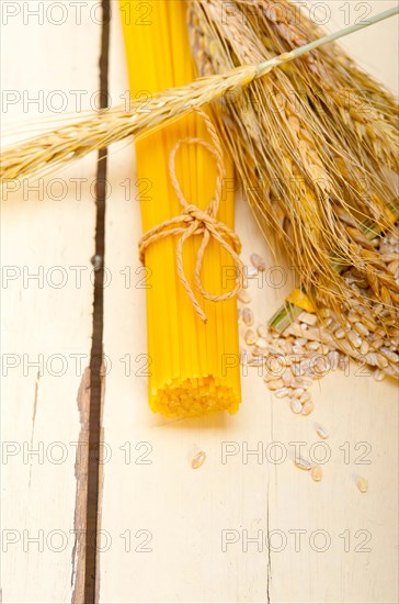 Organic Raw italian pasta and durum wheat grains crop