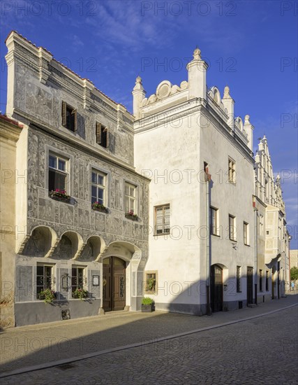 Historical old town with sgraffito houses