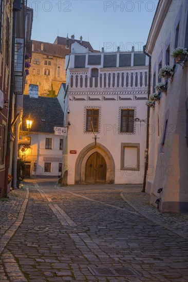 Alley in the old town in the evening