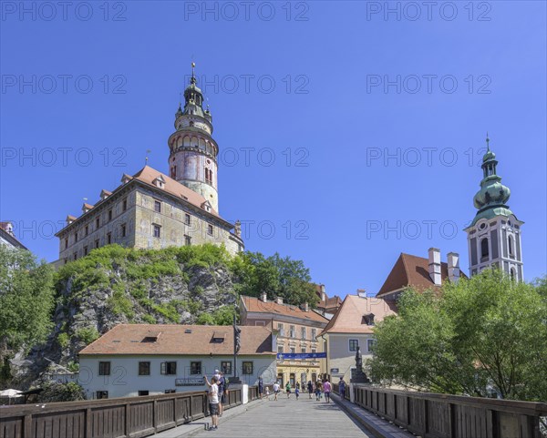 View of the castle with the Zamecka vez tower from the Lazbnicky Bridge