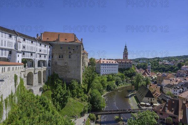 View of the old town with castle and tower Zamecka vez
