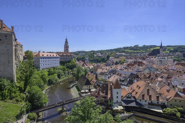 View of the old town with castle and tower Zamecka vez