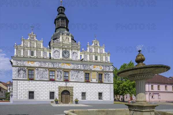 Town Hall and Fountain on the Main Square of