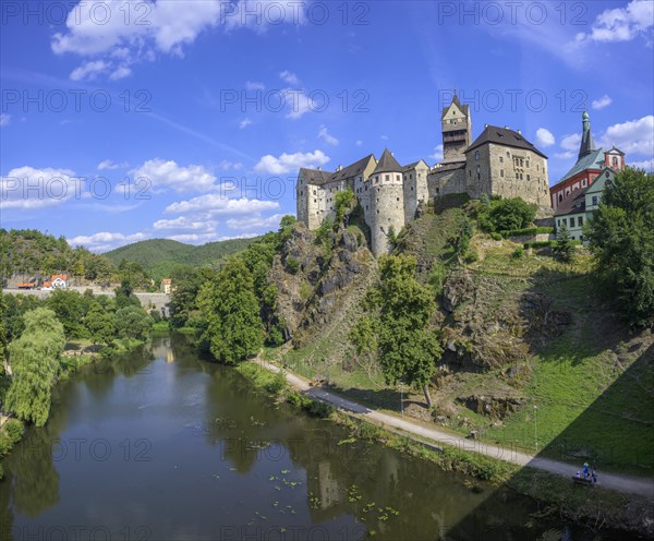 View of the castle and the river Cheb