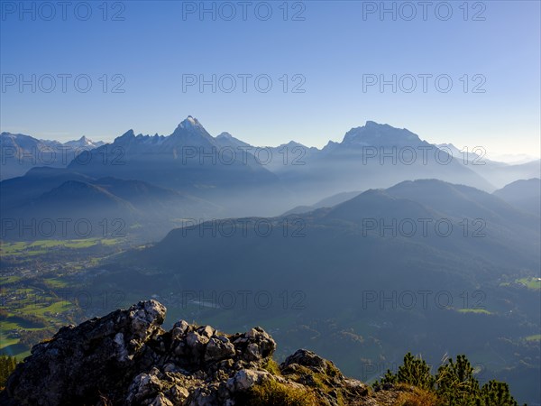 View from the Rauher Kopf summit of the Berchtesgaden Alps