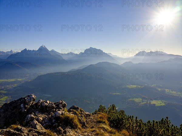 View from the Rauher Kopf summit of the Berchtesgaden Alps