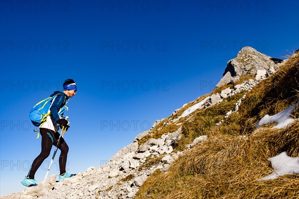 Mountaineer climbs to the top