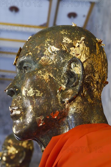 Monk's head covered with gold leaf